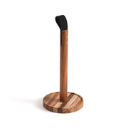 Acacia and Leather Paper Towel Stand