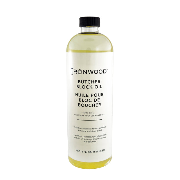 Ironwood Gourmet Butcher Block Oil, 16 oz of Food Safe Mineral Oil For Cutting Boards