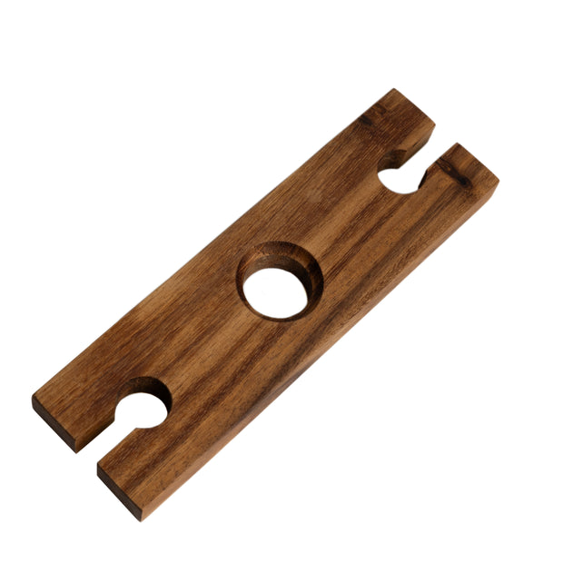 Ironwood Gourmet Acacia Wood Wine Glass Holder For Wine Bottles, Holds 2 Wine Glasses