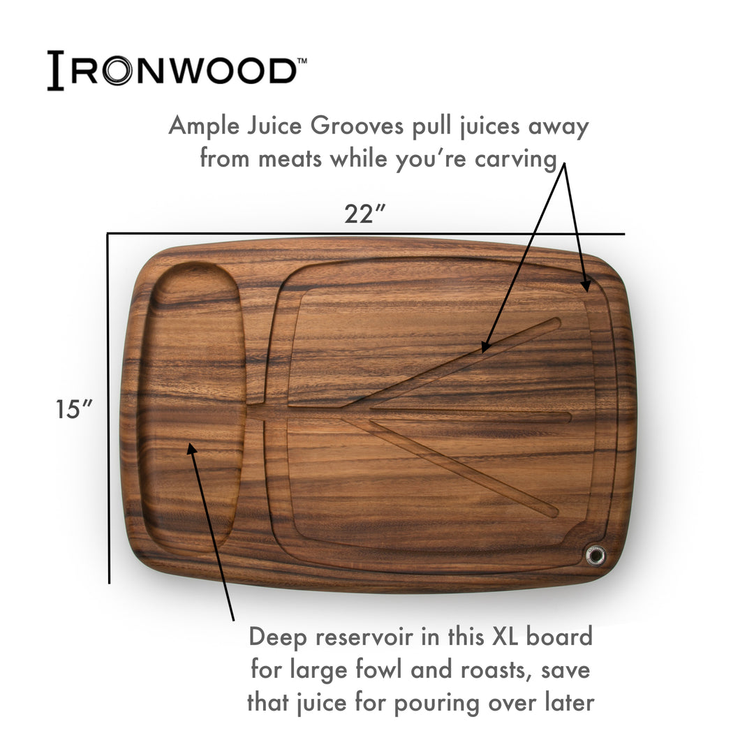 Kansas City Carving Board - Acacia Wood - Ironwood Gourmet