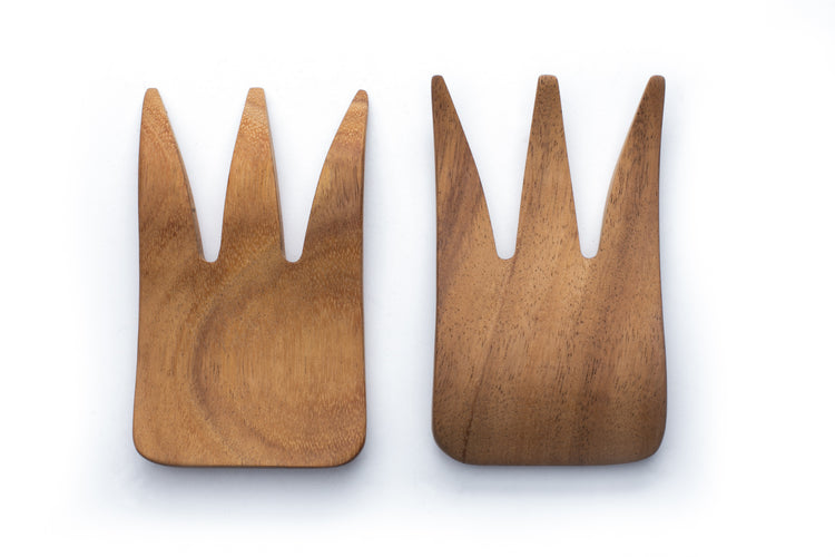 Bear Claw Kodiak Salad Servers - Acacia Wood - Ironwood Gourmet