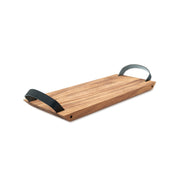 Acacia Wood - Small Florence Serving Board With Leather Handles - Ironwood Gourmet