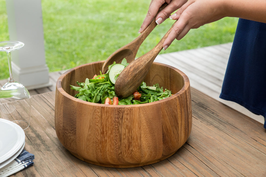 Keukenhof Tulip Salad Bowl- Acacia Wood - Ironwood Gourmet