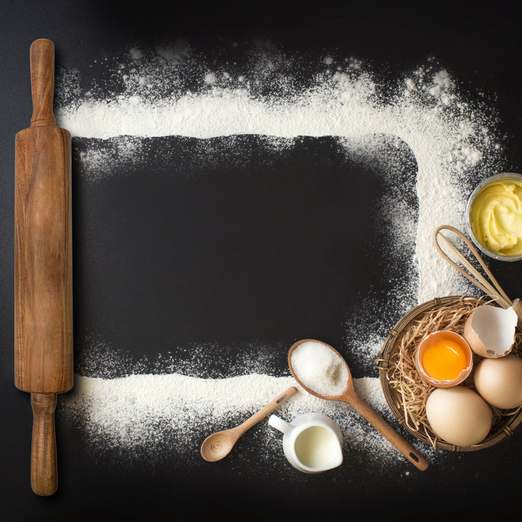 Large Wooden Rolling Pin 43cm Beech Wood Chapatti