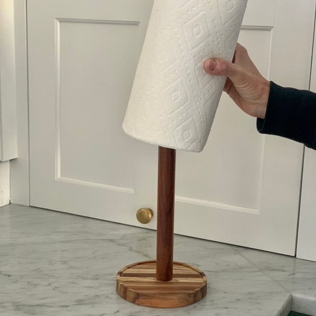 Acacia Wood Paper Towel Holder